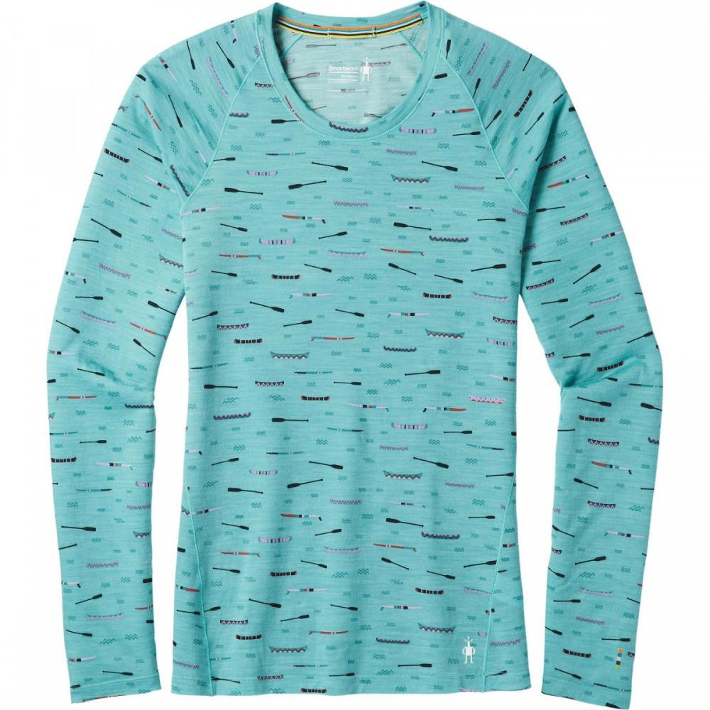 Smartwool Жіноча термокофта  Merino 150 Baselayer Print Long Sleeve футболка Nile Blue (SW 15574.B46) S - зображення 1