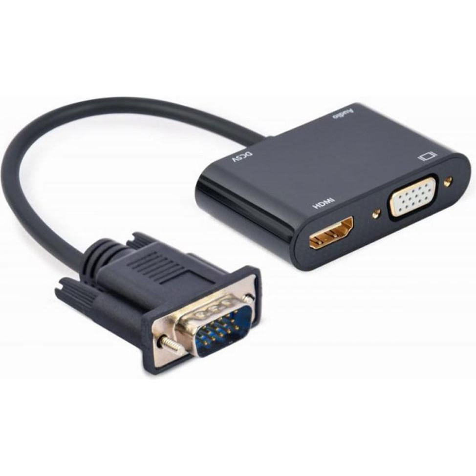 Cablexpert VGA to HDMI/VGA+audio 3.5mm Black (A-VGA-HDMI-02) - зображення 1