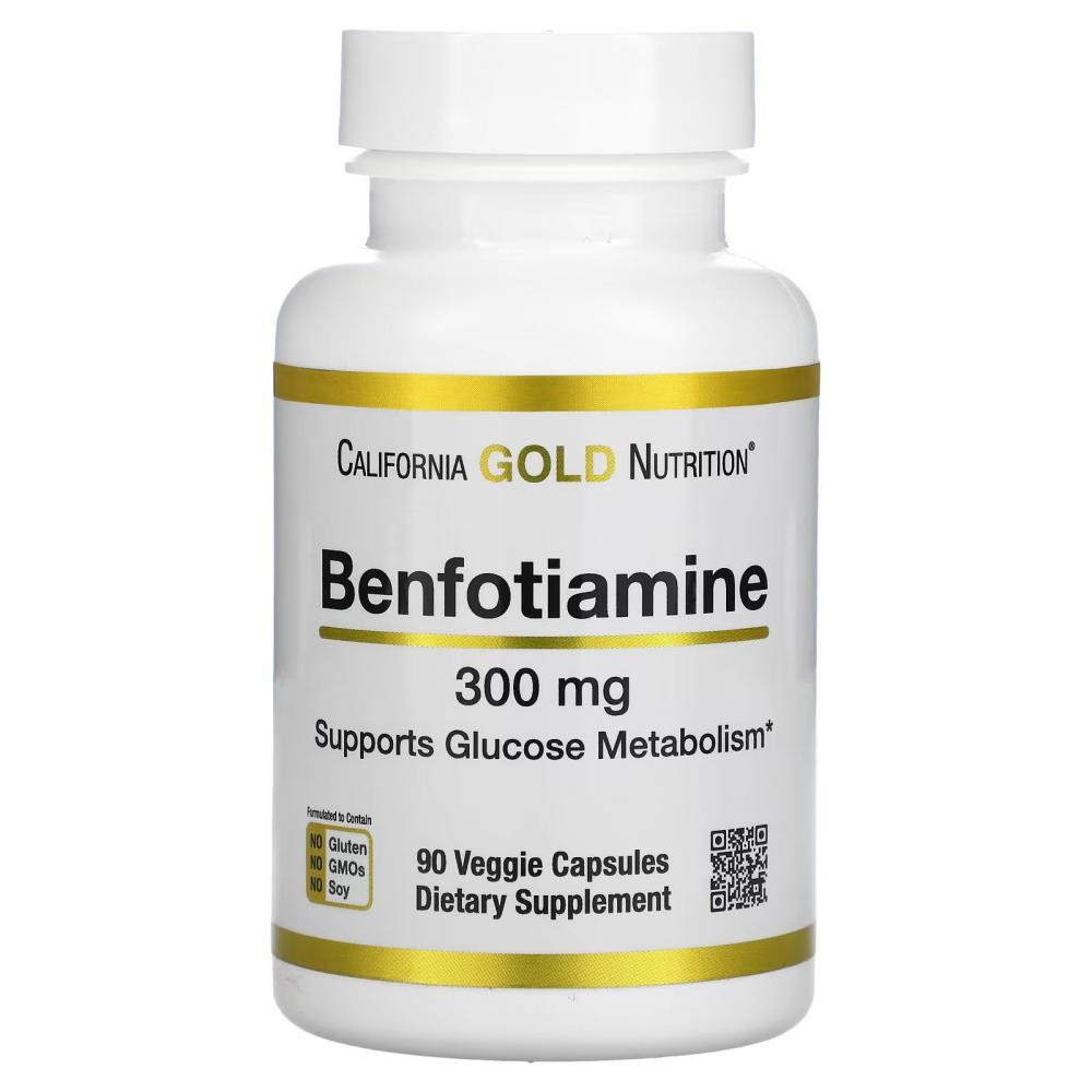 California Gold Nutrition Бенфотіамін (Benfotiamine) 300 мг 90 капсул - зображення 1