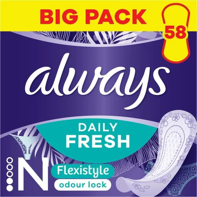 Always Щоденні прокладки  Daily Fresh Normal Flexistyle 58 шт. - зображення 1