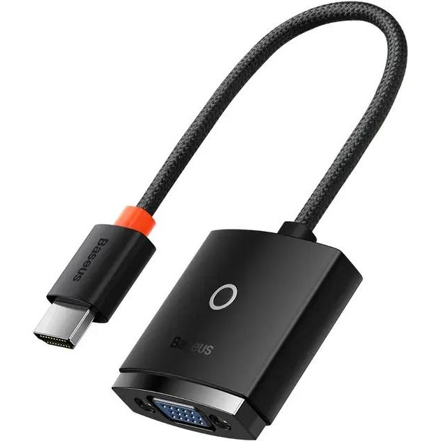 Baseus Lite Series Adapter HDMI to VGA Black (WKQX010001) - зображення 1