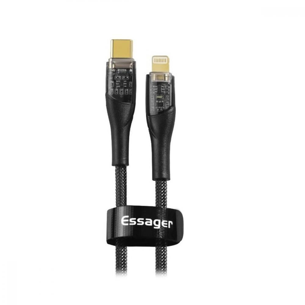 Essager Interstellar Transparent Design USB Type-A to USB Type-C 2m Black (EXCT-XJA01-P) - зображення 1