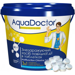   AquaDOCTOR Хлор длительный  МСТ 3в1 (1 кг) 20гр маленькие таблетки медленно растворимые для дезинфекции, борьбы