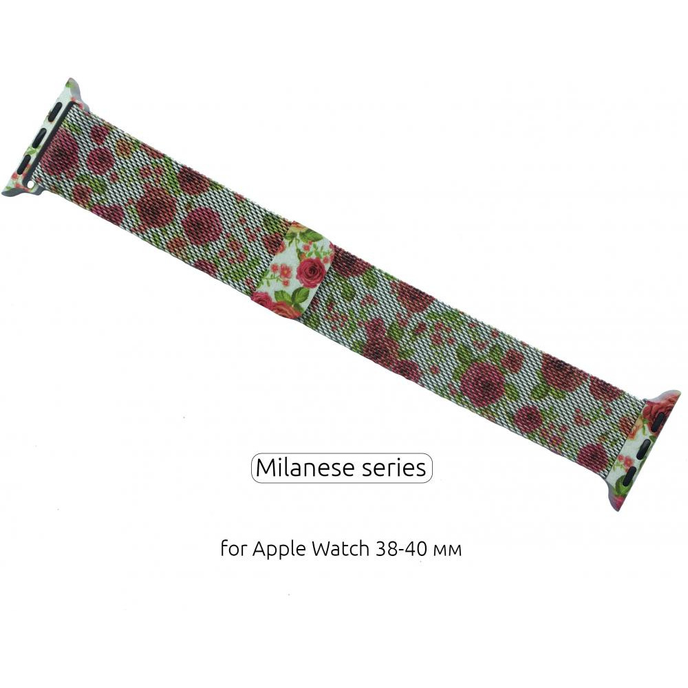 ArmorStandart Браслет металлический  Milanese Loop для Apple Watch 38mm 40mm Flowers Rose (ARM52961) ARM52961 - зображення 1