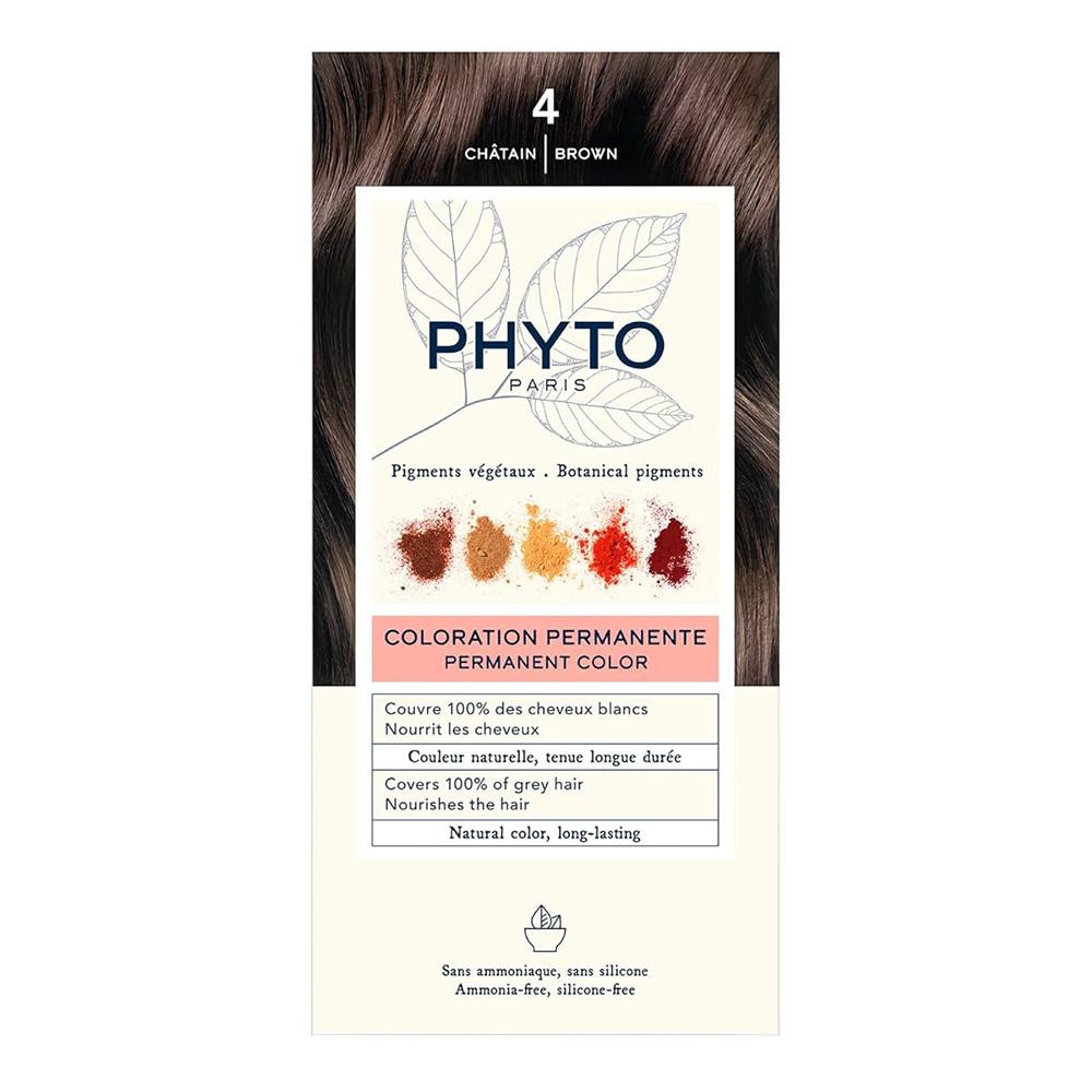 Phyto Стойкая крем-краска для волос  Phytocolor Coloration Permanente 4 Шатен, 112 мл - зображення 1