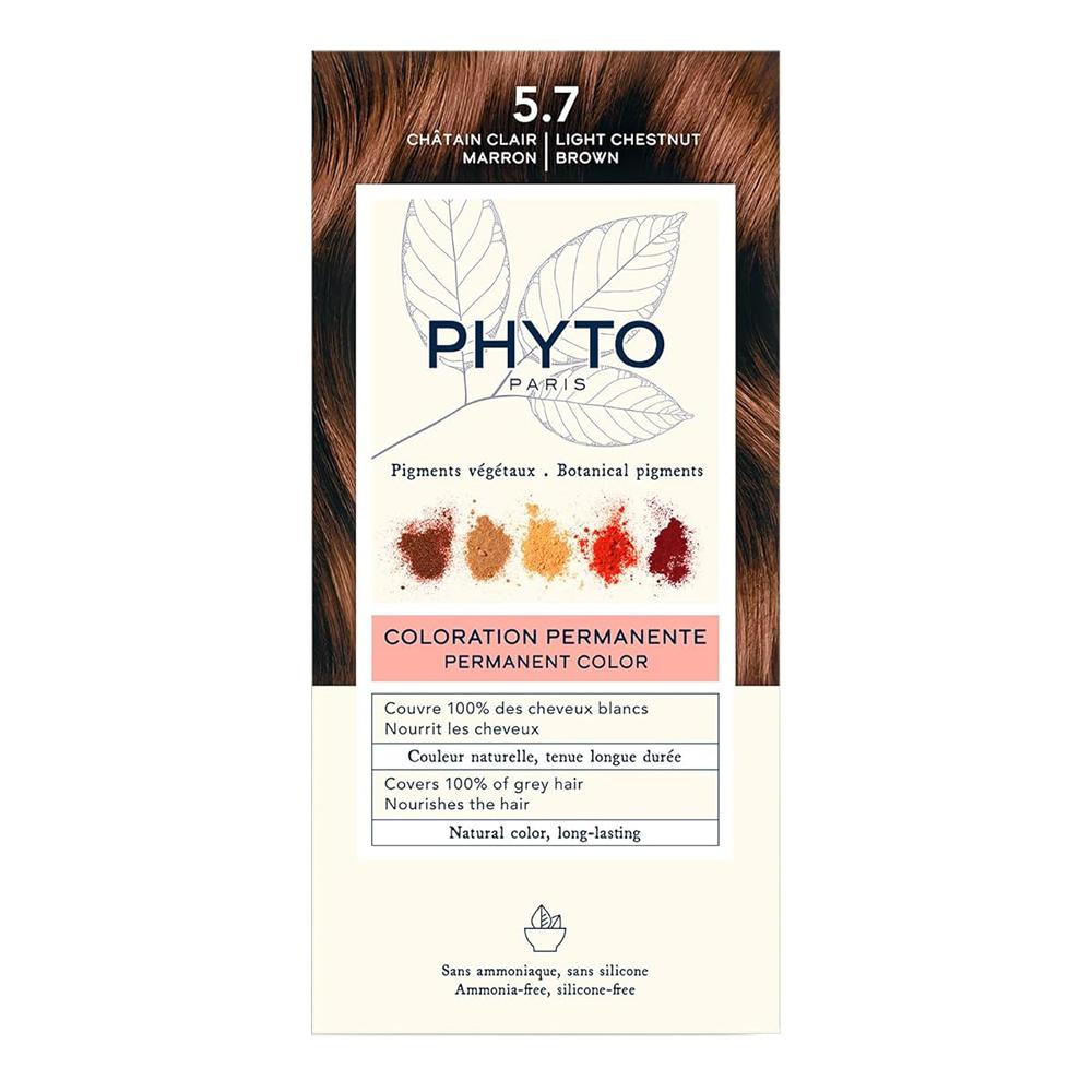 Phyto Стойкая крем-краска для волос  Phytocolor Coloration Permanente 5.7 Светлый шатен каштановый, 112 мл - зображення 1