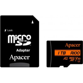   Apacer 1 TB microSDXC UHS-I U3 V30 A2 Class 10 + SD-adapter (AP1TBMCSX10U8-R)