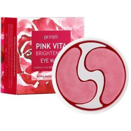   Petitfee Осветляющие патчи под глаза  Pink Vita Brightening Eye Mask с эссенцией дамасской розы 60 шт (880950