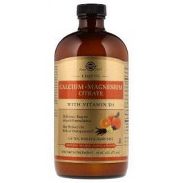   Solgar Liquid Calcium Magnesium Citrate with Vitamin D3 Natural Orange Vanilla 16 fl oz (473 ml) Кальцій Ма