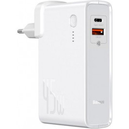   Baseus Power Station GaN 2-in-1 QC 10000 mAh 45W White (PPNLK45US)