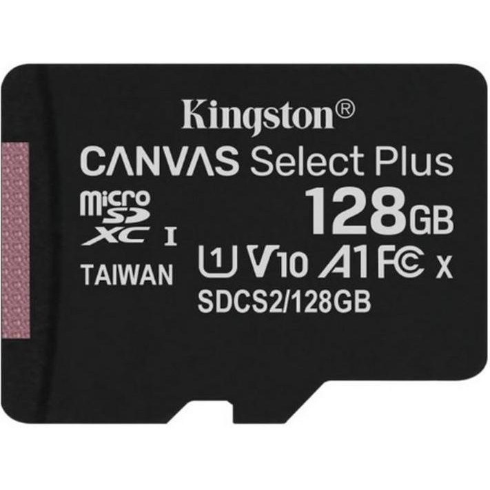 Kingston 128 GB microSDXC Class 10 UHS-I Canvas Select Plus SDCS2/128GBSP - зображення 1