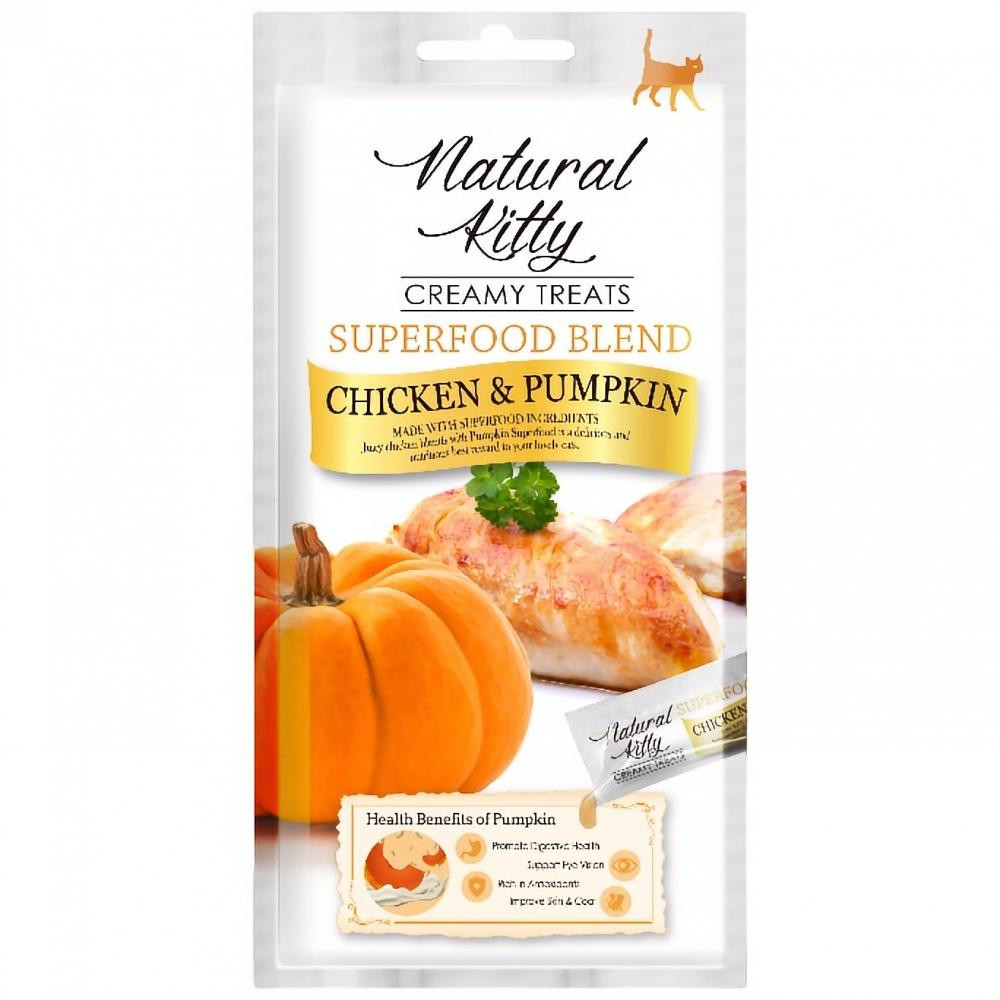 Natural Kitty Creamy Treats Chicken pumpkin 4х12 г SNK22102 - зображення 1