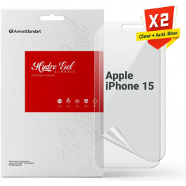   ArmorStandart Плівка захисна  Kit Clear + Anti-Blue Apple iPhone 15 (ARM80677)