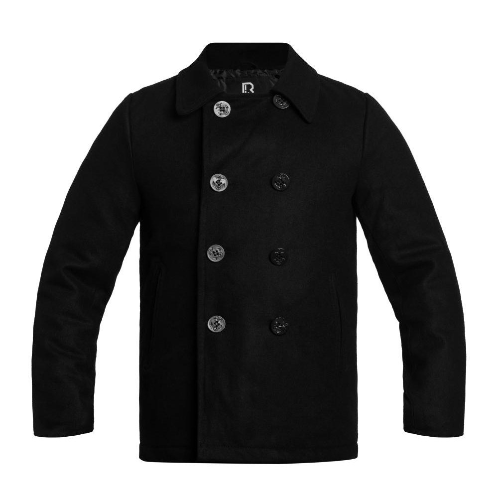 Brandit PLASZCZ  PEA COAT BLACK 5XL - зображення 1