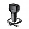 Hoco Z36 Leader 2USB 2.4A + Lightning Black - зображення 4