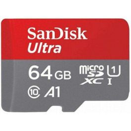   SanDisk 64 GB microSDXC UHS-I A1 Class 10 Ultra (SDSQUAB-064G-GN6MA)