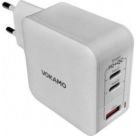   VOKAMO 2хType-C, 1хUSB Spow GaN 66W White (VKM30031)