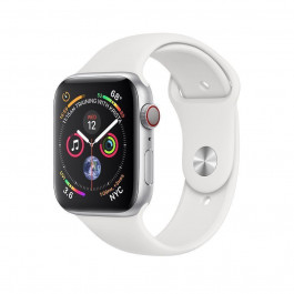   Apple Watch Series 4 GPS + LTE 44mm Aluminum Case w. White Sport B. (MTUU2)