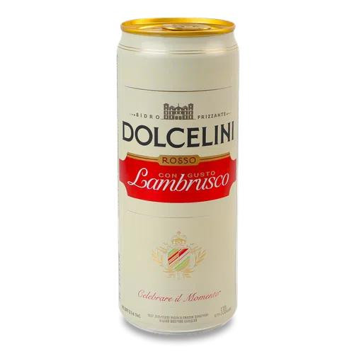 Dolcelini Сидр  Con Gusto Lambrusko Rosso солодкий з/б, 330 мл (4820250943799) - зображення 1