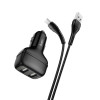 Hoco Z36 Leader 2USB 2.4A + MicroUSB Black - зображення 1