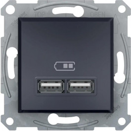   Schneider Electric Asfora USB 2.4А A+C Антрацит (EPH2700371)