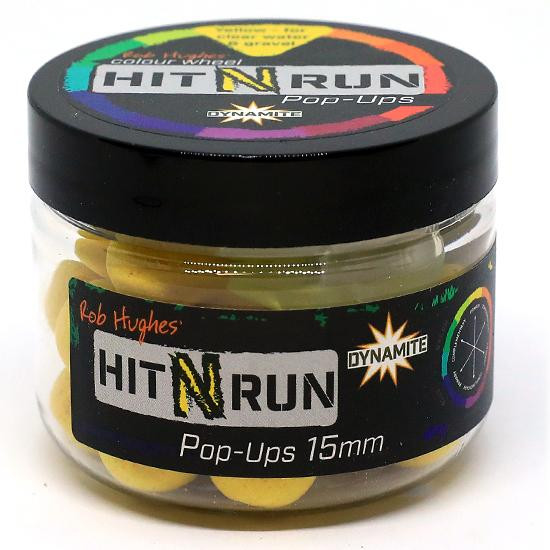 Dynamite Baits Бойлы Hit N Run / Pop-Ups / Yellow / 15mm (DY1271) - зображення 1