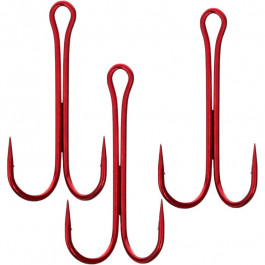   Flagman Double Hook Long SS / Red / №1/0 / 3pcs (FDH-LR10)