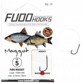   FUDO Hooks Maggot / FDSH-005 / №05 / 0.14mm 50cm / 10pcs