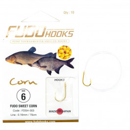   FUDO Hooks Sweet Corn / FDSH-003 / №10 / 0.14mm 70cm / 10pcs