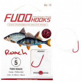   FUDO Hooks Roach / FDSH-002 / Red / №07 / 0.14mm 60cm / 10pcs