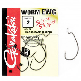   Gamakatsu Worm Offset EWG with Silicon Stopper №002 / 5pcs