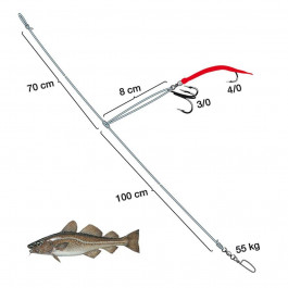   Spro Оснастка морская Norway Exp Livebaitrig/Gummi Makk 4/0:3/0 1Mm 253.5cm (4749010)