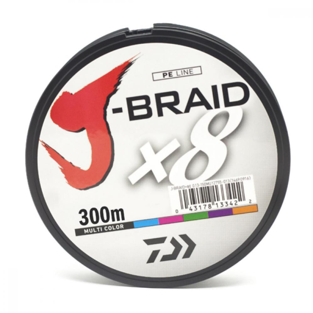 Daiwa J-Braid X8 Multicolor (0.24mm 300m 18.00kg) - зображення 1