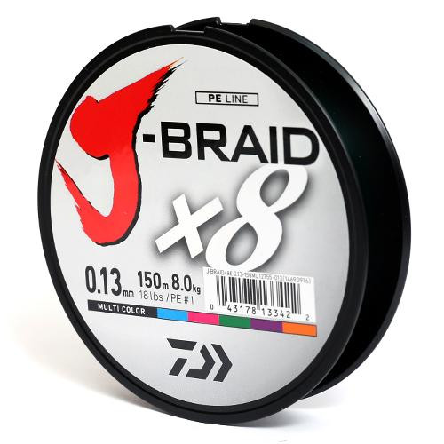 Daiwa J-Braid X8 Multicolor (0.18mm 150m 12.00kg) - зображення 1