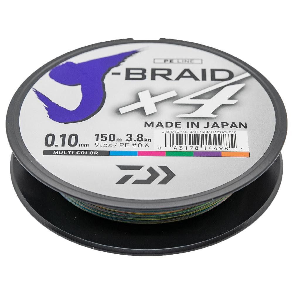 Daiwa J-Braid X4 / Multicolor / 0.13mm 150m 5.9kg (12745-013) - зображення 1