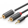 UGREEN mini-jack 3.5 мм - 2RCA 1м Black (10772) - зображення 1