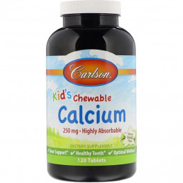   Carlson Labs Жувальний Кальцій для Дітей, смак ванілі, Kid's Chewable Calcium, , 120 таблеток