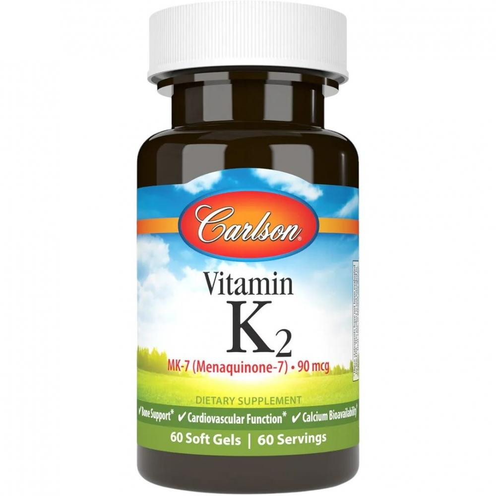 Carlson Labs Vitamin K2 MK-7 90 mcg 60 soft caps (CL10710) - зображення 1