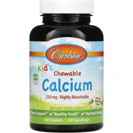   Carlson Labs Kid's Chewable Calcium 250mg 60 Tabs Vanilla (CAR-05083)