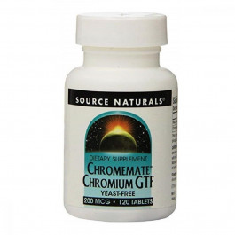   Source Naturals Хром GTF 200 мкг, ChromeMate, 120 таблеток (SN0340)