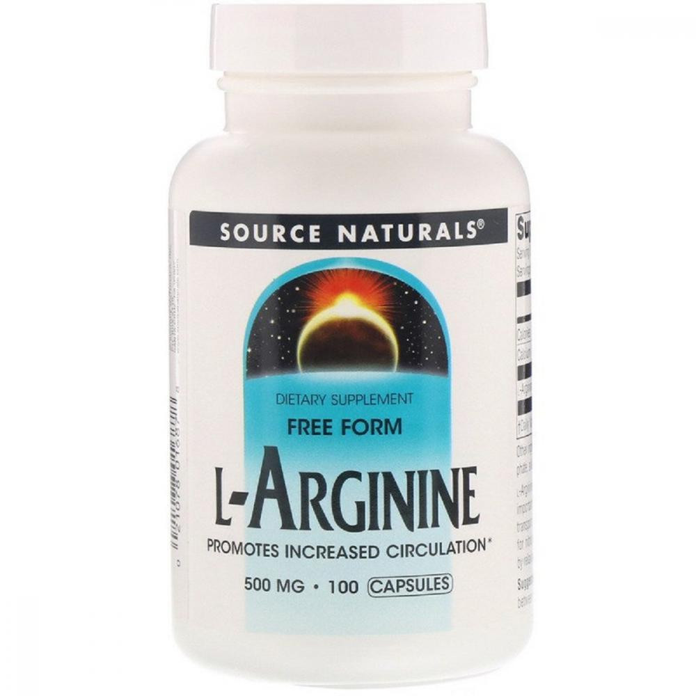 Source Naturals L-Аргінін 500мг, , 100 капсул - зображення 1