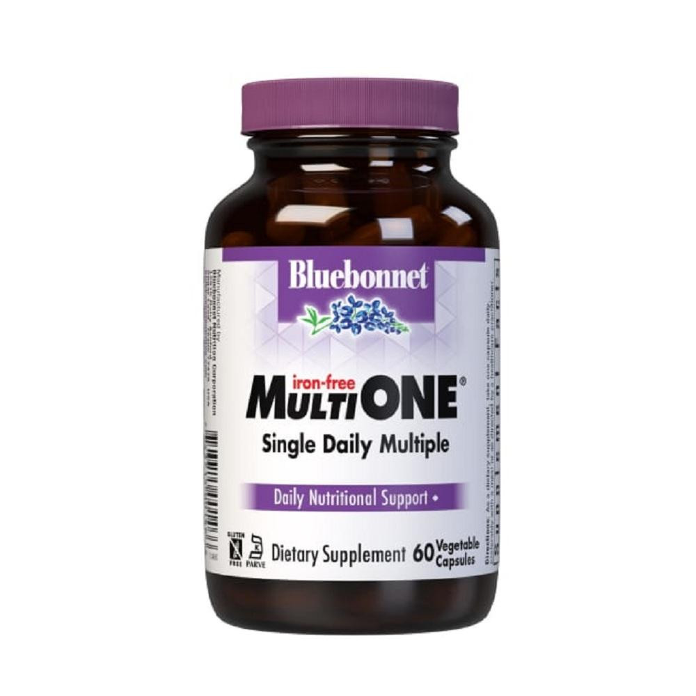 Bluebonnet Nutrition Мультивiтамiни без залiза, MultiONE, , 60 вегетаріанських капсул - зображення 1