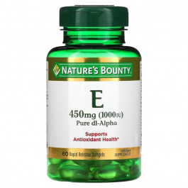   Nature's Bounty Вітамін E  1000 МЕ 450 мг 60 гелевих капсул (NRT01799)