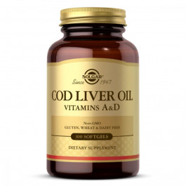   Solgar Вітаміни A і D з печінки норвезької тріски, Cod Liver Oil & (SOL00940)