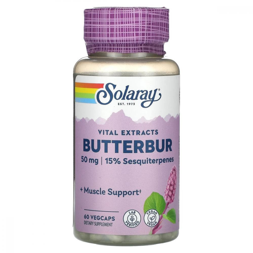 Solaray Екстракт кореня білокопитника (Butterbur Root Extract) 50 мг 60 капсул - зображення 1