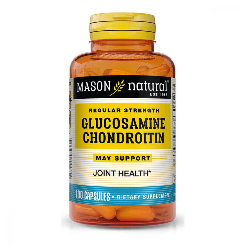 Mason Natural Глюкозамин и Хондроитин, Glucosamine Chondroitin Regular Strength, , 100 капсул - зображення 1