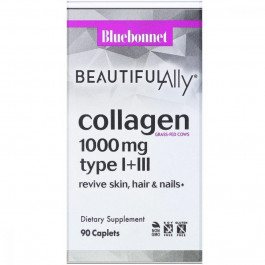   Bluebonnet Nutrition Коллаген 1000 мг, Beautiful Ally, Collagen Type I + III, , 90 капсул