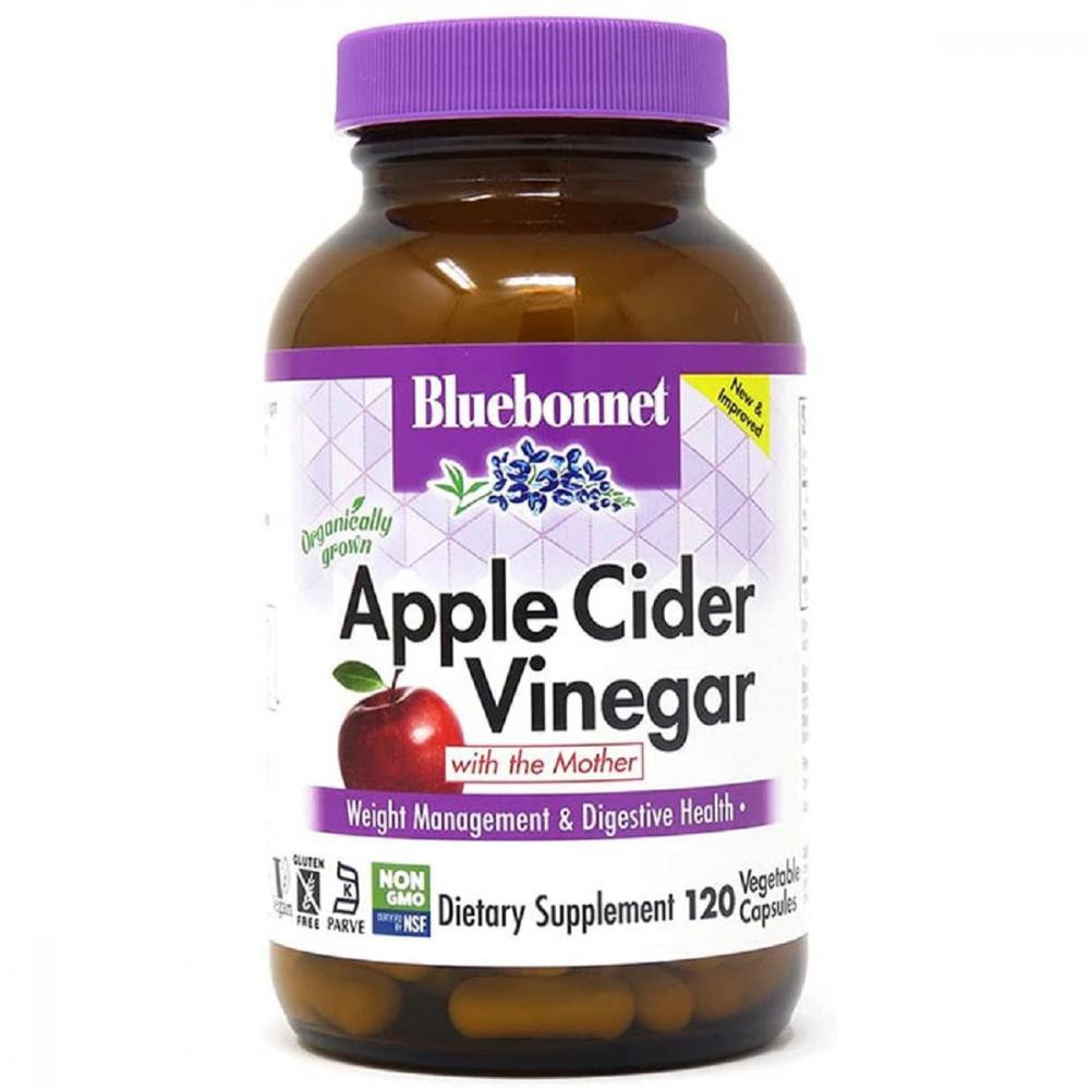 Bluebonnet Nutrition Яблочный уксус, Apple cider vinegar, , 120 вегетарианских капсул - зображення 1