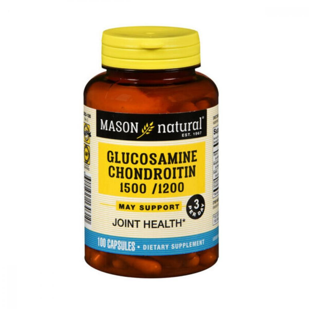 Mason Natural Глюкозамин Хондроитин (Glucosamine Chondroitin) 1500 мг/1200 мг 100 капсул - зображення 1