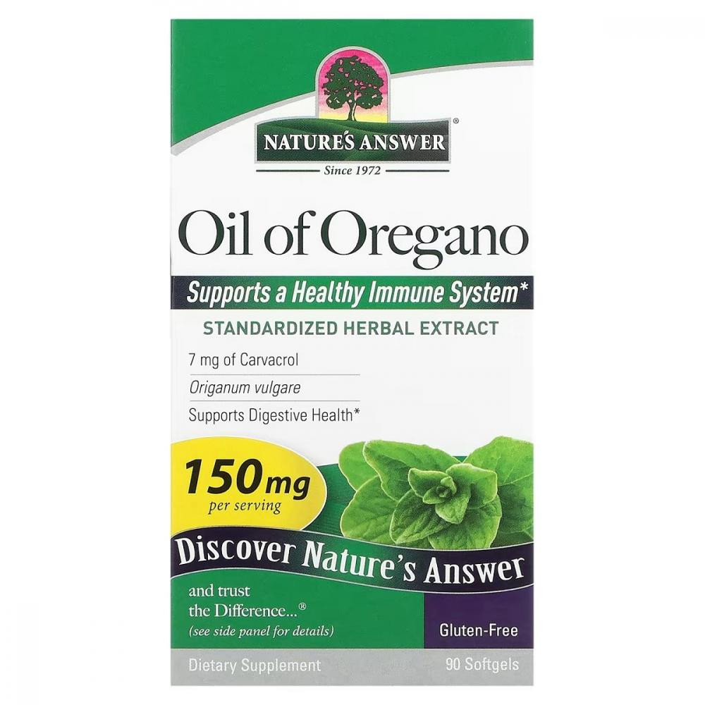 Natures Answer Масло орегано (Oil of oregano) 150 мг 90 капсул - зображення 1